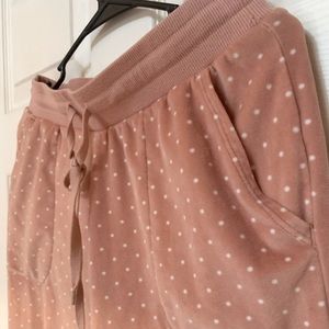 Blush velour joggers